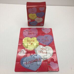 Dept. 18 Mini Valentine's Day Puzzle Sweet Hearts Be Mine U R Cool Cutie Pie Hot